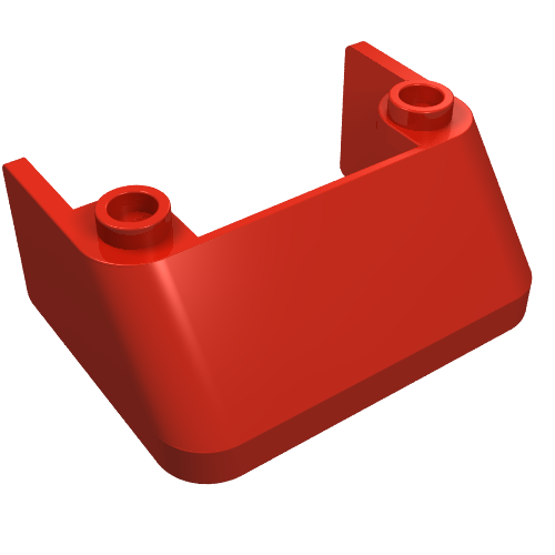 Lego Windscreen 3 x 4 x 1 1/3 with 2 Studs on Top / Red