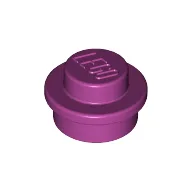 Plate Round 1 x 1 with Solid Stud / Magenta