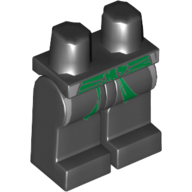 Lego Hips and Black Legs with Green Sash Print / Black