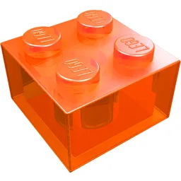 Brick 2 x 2 / Trans-Neon Orange