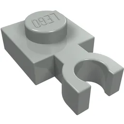Plate Special 1 x 1 with Clip Vertical [Thin U Clip] / Light Gray