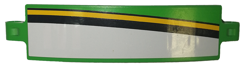Lego Technic, Panel Curved 3 x 13 with White, Black and Yellow Stripes Pattern Model Left Side (Sticker) - Set 42039