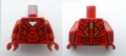 Torso Armor with White Triangle Pattern / Dark Red Arms / Dark Red Hands