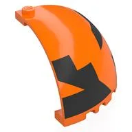 Panel 5 x 5 x 3 1/3 Corner, Curved Top with Black Shapes Print / Orange