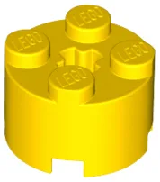 Brick Round 2 x 2 with Axle Hole / Yellow