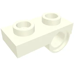 Plate Special 1 x 2 with Pin Hole Underneath / White