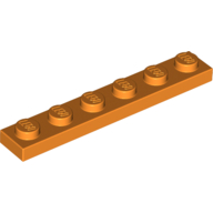 Lego Plate 1 x 6 / Orange