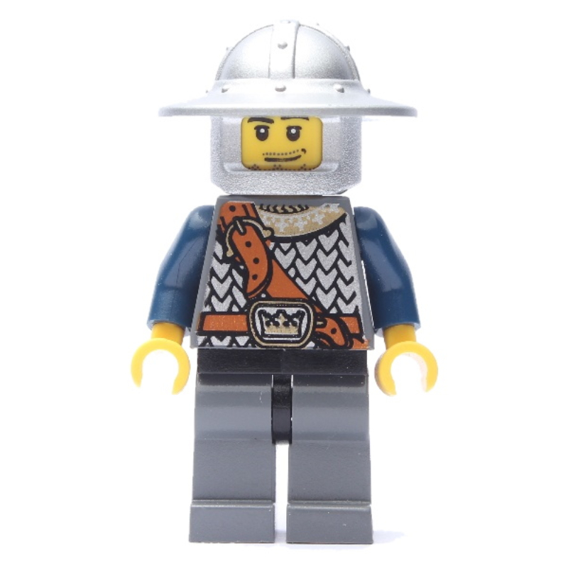 Lego Knight, Dark Blue, Wide Brim Helmet, Stubble