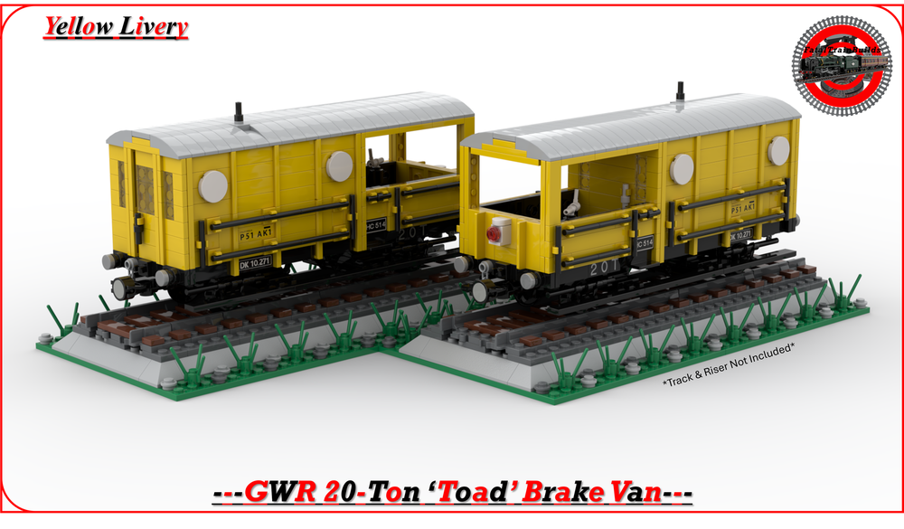 Lego (Yellow) GWR 20T 'Toad' Brake Van (8-w)