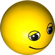 Lego Duplo Ball for Ball Tube with Smile and Black and White Eyes with Eyelids Print