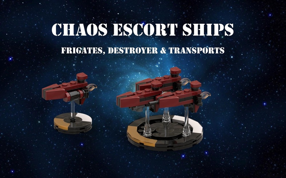 Lego Chaos - Escort Ship & Squadron / Red Corsairs Colour Scheme (Tabletop Scale)