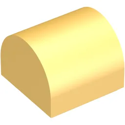 Brick Curved 1 x 1 x 2/3 Double Curved Top, No Studs / Metallic Gold