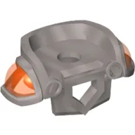 Minifig Neckwear Armor Breastplate with Pentagonal Hole in Front and 2 Studs on Back with Trans-Neon Orange Shoulder Pads Pattern / Flat Silver