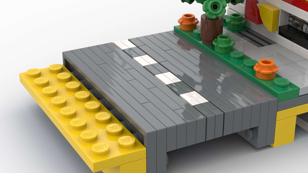 Lego MIni Modular Street Section for (Mini Modular Gas Station Shop with removable Roof and interior)