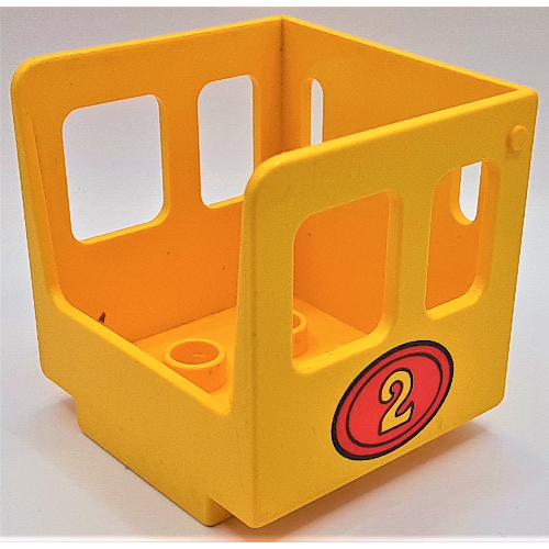 Lego Duplo Train Steam Engine Cabin with Red Oval and '2' Print