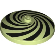 Dish 4 x 4 Inverted [Radar] with Black Spiral Lines Print
