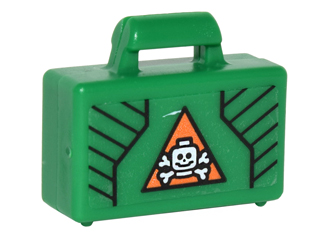 Lego Minifigure, Utensil Briefcase with Black Lines and White Skull and Crossbones in Orange Triangle Pattern (Sticker) - Set 76050