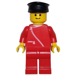 Man, Red Jacket with Zipper, Red Legs, Black Hat