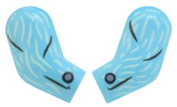 Arm, (Matching Left and Right) Pair with Creases and Wrinkles Pattern / Medium Azure