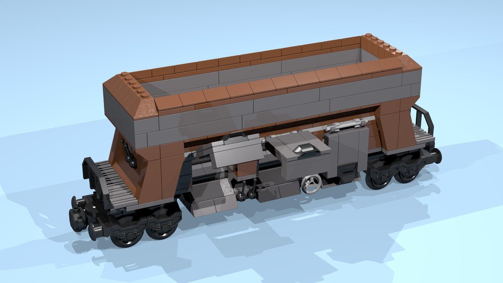 Lego 8-Wheel Coal Hopper (triple chute, 8 studs wide)