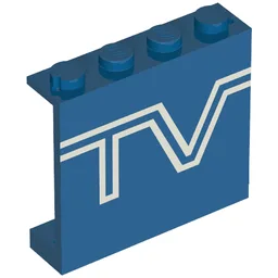 Panel 1 x 4 x 3 - Solid Studs with TV Logo Print