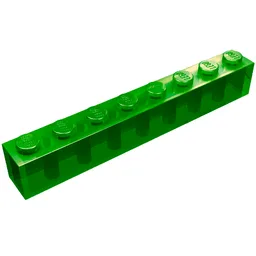 Brick 1 x 8 / Trans-Green