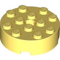 Brick Round 4 x 4 Centre Hole / Bright Light Yellow