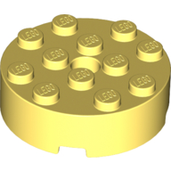 Lego Brick Round 4 x 4 Centre Hole / Bright Light Yellow