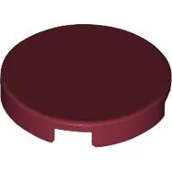 Tile Round 2 x 2 with Bottom Stud Holder / Dark Red