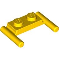 Lego Plate Special 1 x 2 with Handles [Flat Ends / Low Attachment] / Yellow