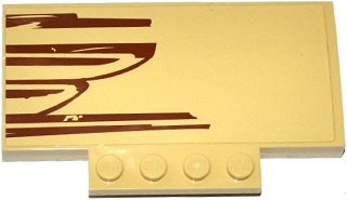 Lego Slope, Curved 5 x 8 x 2/3 with 4 Studs with SW Wookiee Gunship Rear Pattern Model Left Side (Sticker) - Set 75084