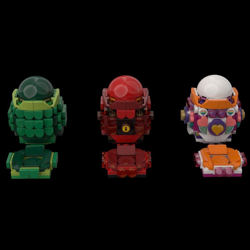 Lego Eggs of a legendary snake, a dragon and a unicorn