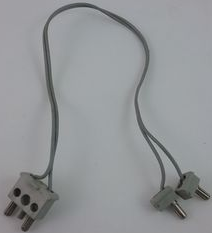 Lego Electric, Wire 12V / 4.5V with 2 Leads, 28 Studs Long with 2 Light Gray Electric, Connector, 1-Way Male Squared Narrow Long with Center Post