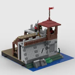 Modular Castle Section: Corner with Watchtower & Stable