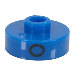 Pen Bead, Round Short, Flat Edge with 'O', 'T', 'Z' Print / Blue