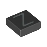 Tile 1 x 1 with letter Capital Z Print / Black