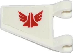 Flag 2 x 2 Trapezoid with Flat Edge with Red Space Shuttle with Wings Galaxy Squad Logo Pattern (Sticker) - Set 70702