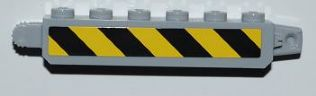 Lego Hinge Brick 1 x 6 Locking with Black and Yellow Danger Stripes Pattern on Both Sides (Stickers) - Set 3179