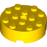 Lego Brick Round 4 x 4 Centre Hole / Yellow