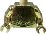 Lego Torso SW C-3PO Pattern / Chrome Gold Arms / Chrome Gold Hands