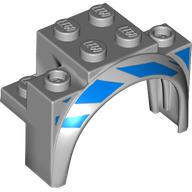 Lego Wheel Arch, Mudguard 4 x 2 1/2 x 2 1/3 with Blue Stripes print