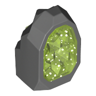 Lego Geode / Rock with Glitter Trans-Bright Green Crystal