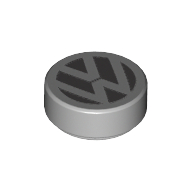 Lego Tile Round 1 x 1 with VW Logo print
