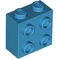 Brick Special 1 x 2 x 1 2/3 with 4 Studs on 1 Side / Dark Azure