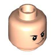 Lego Minifig Head Gru, Smirk / Worried Smile Print / Light Nougat