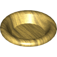 Lego Equipment Dish / Plate / Bowl 3 x 3 [Plain] / Metallic Gold