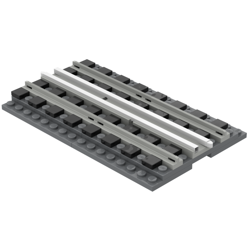Lego Ballasted Straight Track 12V [L-Gauge compatible]