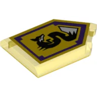 Tile Special 2 x 3 Pentagonal with Nexo Power Shield Print - Spirit Fox / Trans-Yellow
