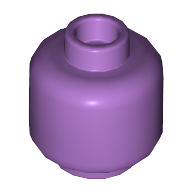Lego Minifig Head [Plain] [Hollow Stud] / Medium Lavender
