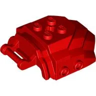 Large Figure Cover 4 x 5 x 2 with Bar, 4 Studs, Ridged / Red